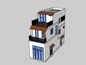 File sketchup nhà phố 3 tầng 4x12m