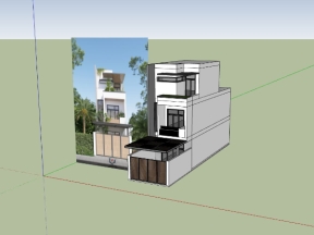 File sketchup nhà phố 3 tầng 5x14m