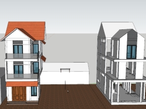 File sketchup nhà phố 3 tầng kích thước 6.2x13m