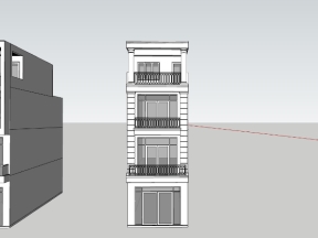 File sketchup nhà phố 4 tầng 4.7x17m