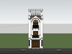 File sketchup nhà phố 4 tầng tân cổ điển 5x24m