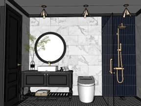 File sketchup thiết kế nội thất nhà vệ sinh nhà phố