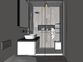 File sketchup thiết kế phòng tắm đẹp mắt