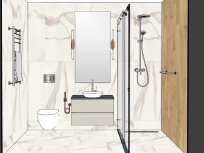 File sketchup thiết kế phòng tắm hiện đại