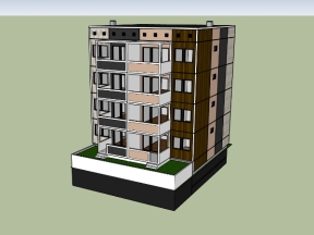 File sketchup tòa nhà chung cư mini 4 tầng 11.1x12.3m
