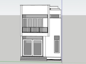 File sketchup việt nam mẫu nhà phố 2 tầng 6x16.6m