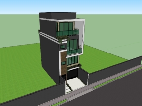 File sketchup việt nam mẫu nhà phố 3 tầng 5x13m