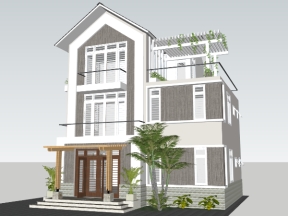 File sketchup việt nam nhà 3 tầng 8.5x11.2m