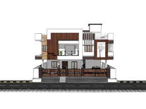 File sketchup việt nam nhà biệt thự 2 tầng 13x16.1m