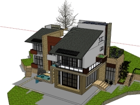 File sketchup việt nam nhà biệt thự 2 tầng miễn phí mới