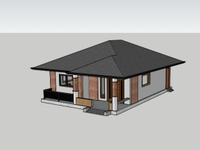 File sketchup việt nam nhà cấp 4 diện tích thiết kế 7x9.15m