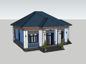 File sketchup việt nam nhà cấp 4 mái nhật 12.1x12.7m