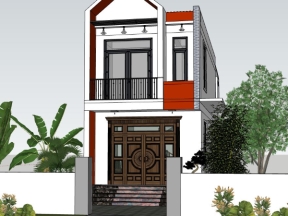 File sketchup việt nam nhà ở phố 2 tầng 5.2x18m
