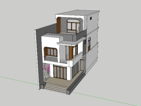 File sketchup việt nam nhà ở phố 3 tầng 5.8x18.5m