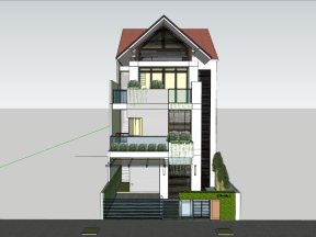 File sketchup việt nam nhà ở phố 3 tầng 8x25m