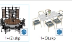 File skp bộ sưu tập thiết kế bàn ăn