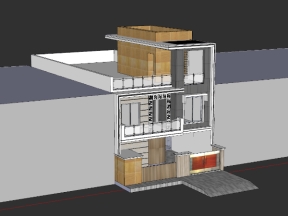 File su nhà phố 2 tầng 1 tum kích thước 9.3x18.5m