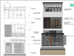 File su thiết kế kỹ thuật thi công nhà phố 3 tầng KT 4.5x24m miễn phí