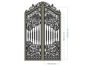 File thiết kế cnc cổng 2 cánh có vòm