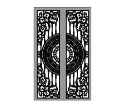 File thiết kế cnc cổng 2 cánh kiểu mới có trống đồng