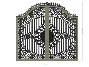 File thiết kế cnc cổng 2 cánh và hàng rào đẹp dxf