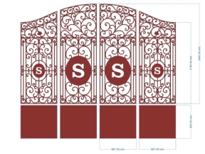 File thiết kế cnc cổng 4 cánh
