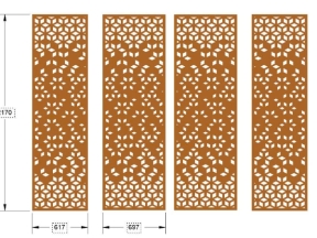File thiết kế cnc cổng 4 cánh đơn giản dxf