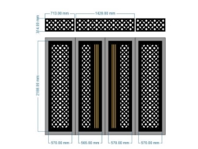 File thiết kế cnc cổng 4 cánh hoa có ô thoáng