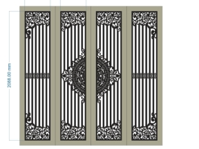 File thiết kế cnc cổng 4 cánh trống đồng kết hợp lá tây