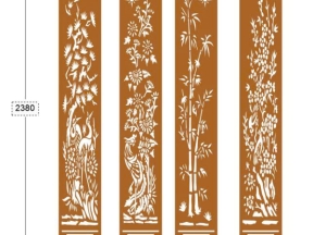 File thiết kế cnc cổng 4 cánh tùng cúc trúc mai
