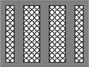 File thiết kế cnc cổng 4 cánh và ô thoáng đơn giản