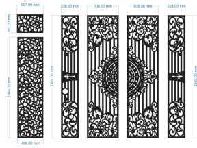 File thiết kế cnc cổng 4 cánh và vách