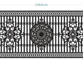 File thiết kế cnc hàng rào trống đồng hoa văn