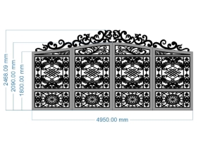 File thiết kế cổng 4 cánh bản vẽ đẹp
