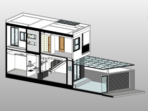 File thiết kế full kiến trúc nhà phố hiện đại 2 tầng (revit 2019)