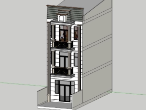 File thiết kế ngoại thất nhà dân 3 tầng 5x10m