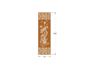 Fille vách sen gấm dxf