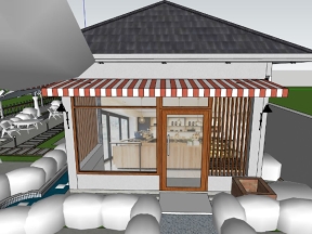 Free download thiết kế cửa hàng cà phê model sketchup