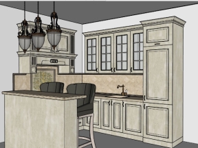 Free download thiết kế phòng bếp sang trọng 3d sketchup