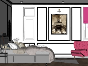 Free thiết kế nội thất phòng ngủ sang trọng model 3d .skp