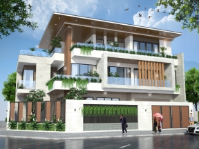 Full autocad Biệt thự 3 tầng hiện đại 10.25x17m. 