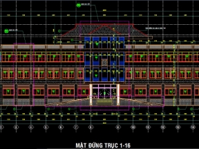 Full bản vẽ CAD kiến trúc kết cấu MEP trụ sở huyện ủy Bạc Liêu