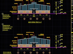 Full bản vẽ CAD xưởng kho hàng Hapro Sao Việt 30x160m