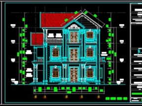 Full bản vẽ file cad nhà dân 4 tầng 10.4x12.8m(kiến trúc+kết cấu+nội thất)