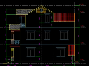 Full bản vẽ file cad thiết kế nhà phố 3 tầng kt 5x11.5m