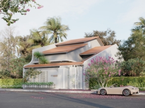 Full bản vẽ mẫu cấp 4 mái dốc 1 tầng 8x15.8m file cad, sketchup