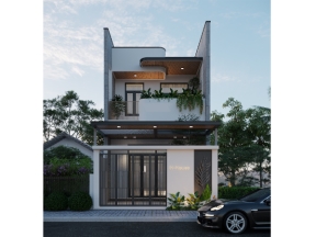 Full bản vẽ mẫu nhà ở 2 tầng bằng sketchup, cad (đầy đủ bộ môn) diện tích xây dựng 5.5x18.2m