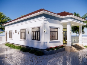 Full bản vẽ nhà biệt thự mái nhật 9x17.8m