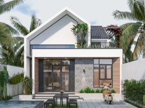 Full bản vẽ nhà vườn mái thái hiện đại 8x13m