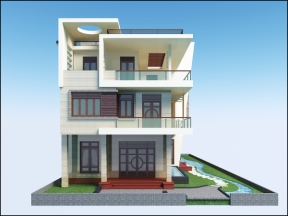 Full bản vẽ thiết kế kỹ thuật thi công nhà biệt thự phố 3 tầng + 1 tum kích thước: 10.81x29m